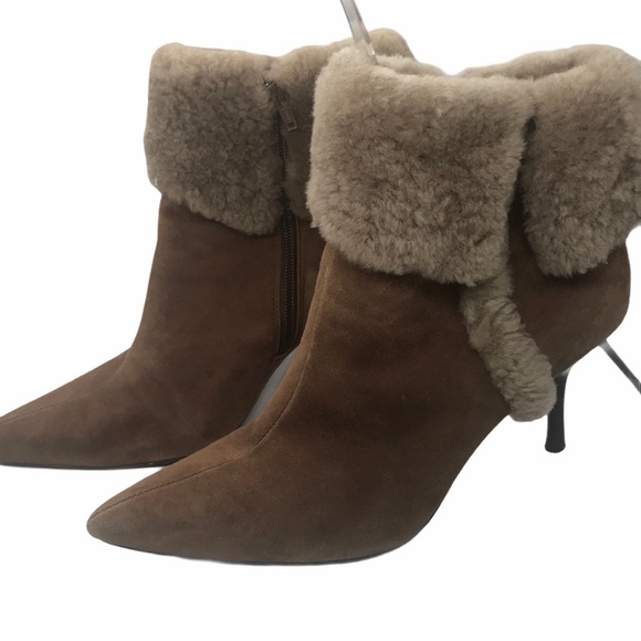 circa john & David Shoes - Circa John & David Sued & Fur Booties